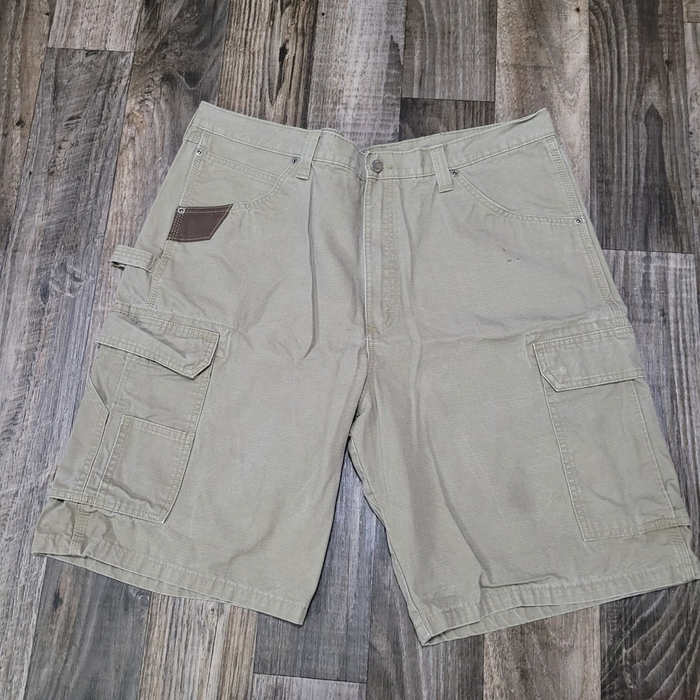 Wrangler Workwear Men's Ripstop Ranger Cargo Shorts Beige Size 40